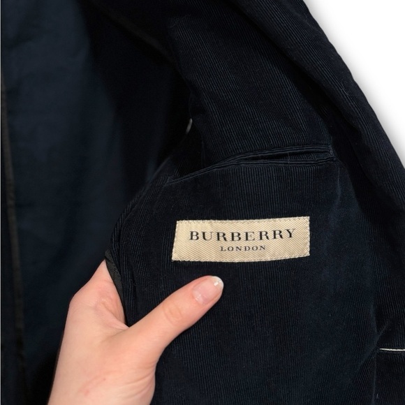 Burberry Men's Corduroy Navy Blue Blazer Jacket Size 44R - Picture 6 of 8